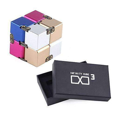 StressMaster | Cubo de Estrés de Una Mano - Juguete Portátil de Cubo Infinito de Metal para Niños y Adultos